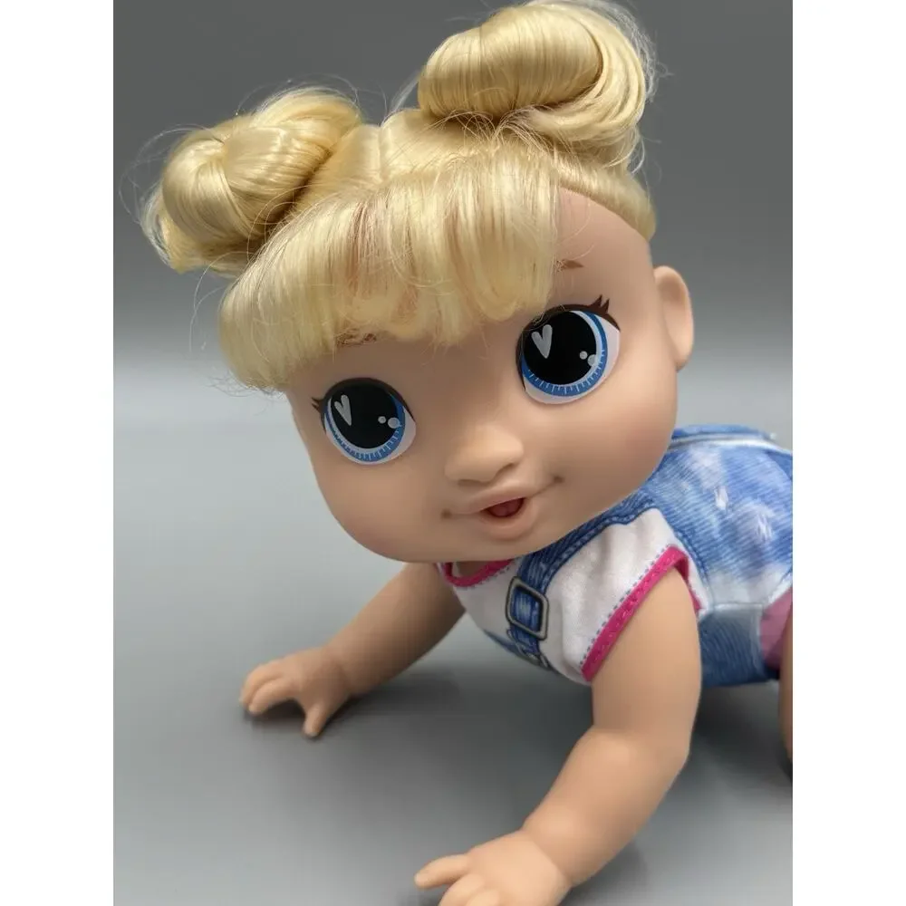 Baby Alive CRAWL 'N PLAY HARPER Hugs Doll Sounds Works Blonde 2023